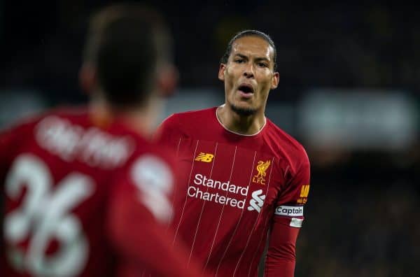 WATFORD, ENGLAND - Saturday, February 29, 2020: Liverpool's Virgil van Dijk during the FA Premier League match between Watford FC and Liverpool FC at Vicarage Road. (Pic by David Rawcliffe/Propaganda)