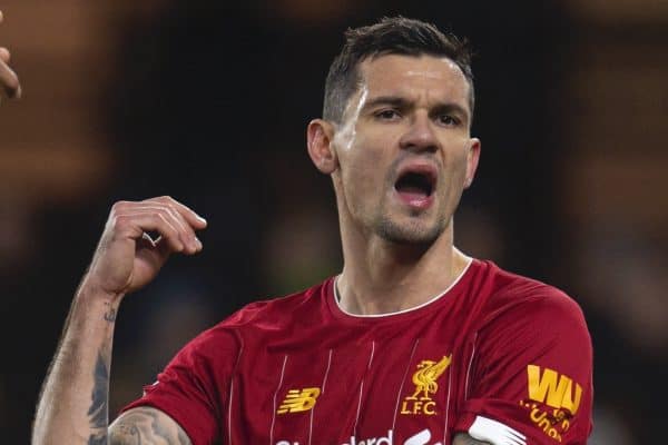 WATFORD, ENGLAND - Saturday, February 29, 2020: Liverpool's Dejan Lovren during the FA Premier League match between Watford FC and Liverpool FC at Vicarage Road. (Pic by David Rawcliffe/Propaganda)