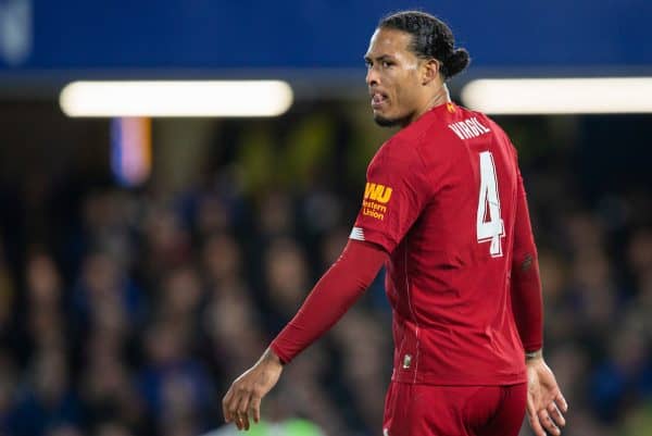 LONDON, ENGLAND - Tuesday, March 3, 2020: Liverpool's Virgil van Dijk during the FA Cup 5th Round match between Chelsea FC and Liverpool FC at Stamford Bridge. (Pic by David Rawcliffe/Propaganda)