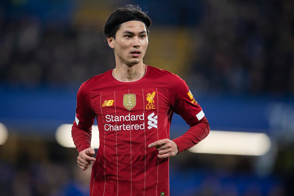 LONDON, ENGLAND - Tuesday, March 3, 2020: Liverpool's Takumi Minamino during the FA Cup 5th Round match between Chelsea FC and Liverpool FC at Stamford Bridge. (Pic by David Rawcliffe/Propaganda)