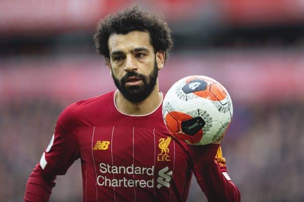 LIVERPOOL, ENGLAND - Saturday, March 7, 2020: Liverpool's Mohamed Salah during the FA Premier League match between Liverpool FC and AFC Bournemouth at Anfield. (Pic by David Rawcliffe/Propaganda)