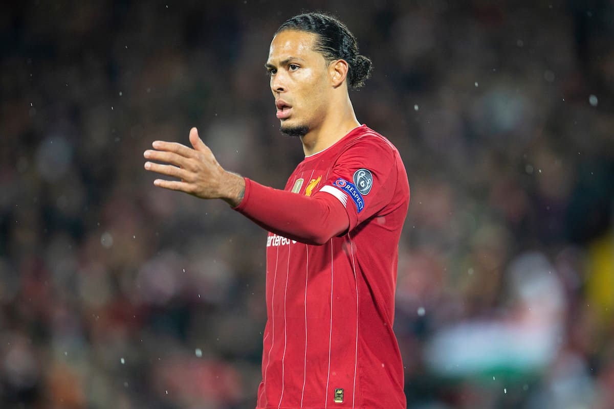 LIVERPOOL, ENGLAND - Wednesday, March 11, 2020: Liverpool's Virgil van Dijk during the UEFA Champions League Round of 16 2nd Leg match between Liverpool FC and Club Atlético de Madrid at Anfield. (Pic by David Rawcliffe/Propaganda)