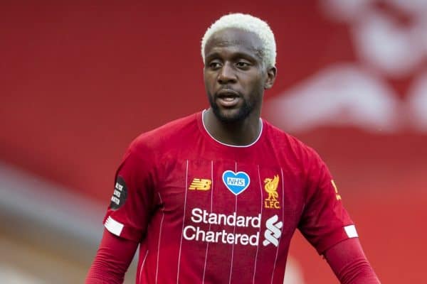 LIVERPOOL, ENGLAND - Sunday, July 5, 2020: Liverpool’s Divock Origi, with dyed blonde hair, during the FA Premier League match between Liverpool FC and Aston Villa FC at Anfield. The game was played behind closed doors due to the UK government’s social distancing laws during the Coronavirus COVID-19 Pandemic. (Pic by David Rawcliffe/Propaganda)