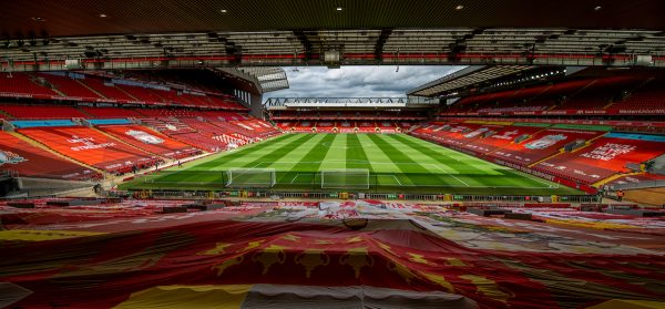 LIVERPOOL, ENGLAND - Sunday, July 5, 2020: Liverpool’s A general view of Anfield Stadium before the FA Premier League match between Liverpool FC and Aston Villa FC at Anfield. The game was played behind closed doors due to the UK government’s social distancing laws during the Coronavirus COVID-19 Pandemic. (Pic by David Rawcliffe/Propaganda)