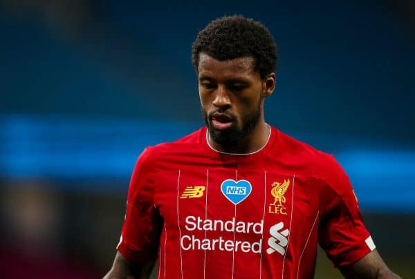 MANCHESTER, ENGLAND - Thursday, July 2, 2020: Liverpool’s Georginio Wijnaldum looks dejected during the FA Premier League match between Manchester City FC and Liverpool FC at the City of Manchester Stadium. The game was played behind closed doors due to the UK government’s social distancing laws during the Coronavirus COVID-19 Pandemic. This was Liverpool's first game as Premier League 2019/20 Champions. (Pic by Propaganda)