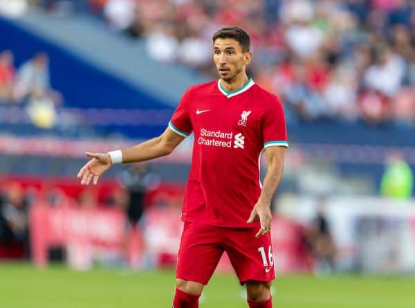 SALZBURG, AUSTRIA - Tuesday, August 25, 2020: Liverpool's Marko Grujic during a preseason friendly match between FC Red Bull Salzburg and Liverpool FC at the Red Bull Arena. (Pic by Propaganda)