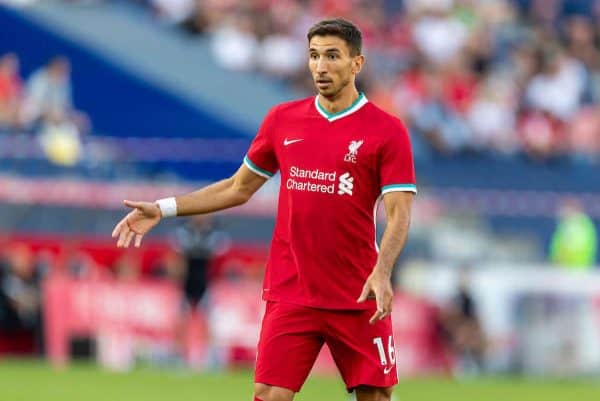 SALZBURG, AUSTRIA - Tuesday, August 25, 2020: Liverpool's Marko Grujic during a preseason friendly match between FC Red Bull Salzburg and Liverpool FC at the Red Bull Arena. (Pic by Propaganda)