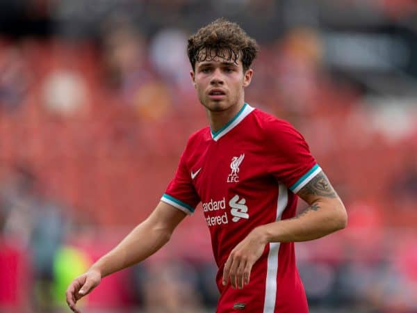 SALZBURG, AUSTRIA - Tuesday, August 25, 2020: Liverpool's Neco Williams during a preseason friendly match between FC Red Bull Salzburg and Liverpool FC at the Red Bull Arena. (Pic by Propaganda)