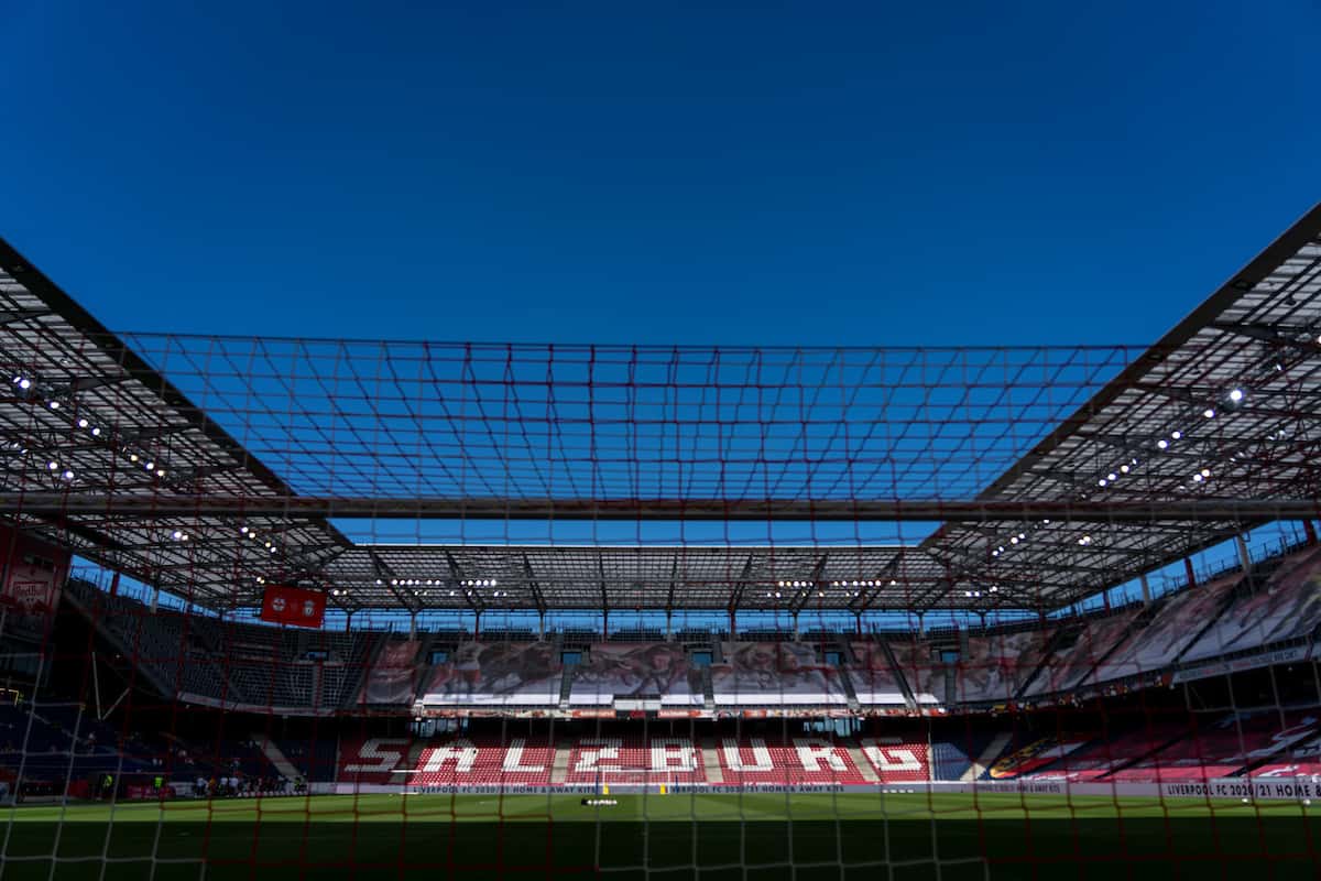 SALZBURG, AUSTRIA - Tuesday, August 25, 2020: A general view of the stadium before a preseason friendly match between FC Red Bull Salzburg and Liverpool FC at the Red Bull Arena. (Pic by Propaganda)