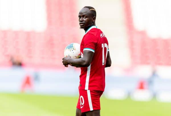 SALZBURG, AUSTRIA - Tuesday, August 25, 2020: Liverpool's Sadio Mané during a preseason friendly match between FC Red Bull Salzburg and Liverpool FC at the Red Bull Arena. (Pic by Propaganda)