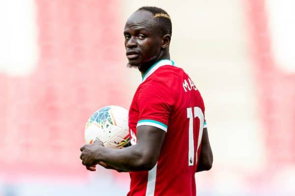 SALZBURG, AUSTRIA - Tuesday, August 25, 2020: Liverpool's Sadio Mané during a preseason friendly match between FC Red Bull Salzburg and Liverpool FC at the Red Bull Arena. (Pic by Propaganda)