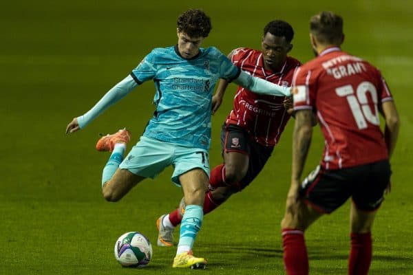 LINCOLN, ENGLAND - Thursday, September 24, 2020: Liverpool's Neco Williams during the Football League Cup 3rd Round match between Lincoln City FC and Liverpool FC at Sincil Bank. (Pic by David Rawcliffe/Propaganda)