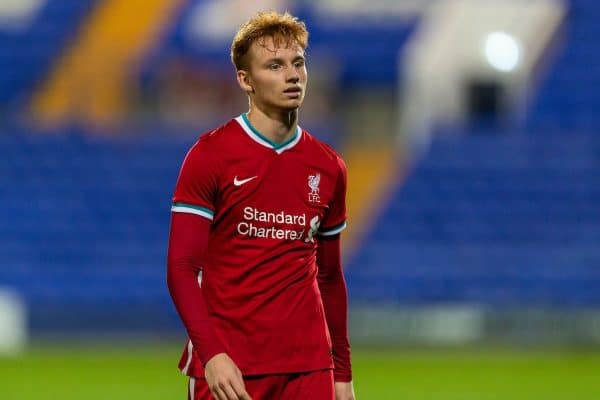 BIRKENHEAD, ENGLAND - Tuesday, September 29, 2020: Liverpool's Sepp Van Den Berg looks dejected as his side lose 3-2 to Tranmere Rovers during the EFL Trophy Northern Group D match between Tranmere Rovers FC and Liverpool FC Under-21's at Prenton Park. (Pic by David Rawcliffe/Propaganda)