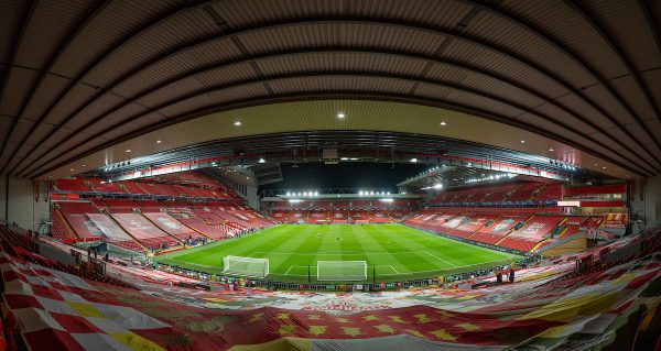 View from the Kop, no fans, Champions League (Pic by David Rawcliffe/Propaganda)