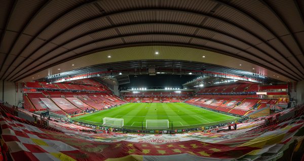 View from the Kop, no fans, Champions League (Pic by David Rawcliffe/Propaganda)