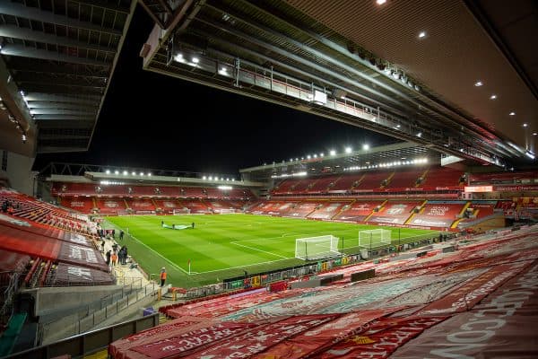 LIVERPOOL, ENGLAND - Sunday, November 22, 2020: A general view before the FA Premier League match between Liverpool FC and Leicester City FC at Anfield. The game was played behind closed doors due to the UK government’s social distancing laws during the Coronavirus COVID-19 Pandemic. (Pic by David Rawcliffe/Propaganda)