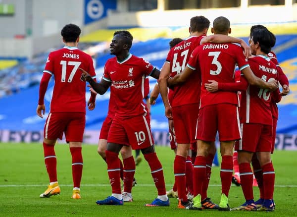 KIRKBY, ENGLAND - Saturday, November 28, 2020: Liverpool's Sadio Mané celebrates after scoring the second goal, but again it is ruled out after a VAR review, during the Premier League 2 Division 1 match between Liverpool FC Under-23's and Manchester City FC Under-23's at the Liverpool Academy. (Pic by David Rawcliffe/Propaganda)