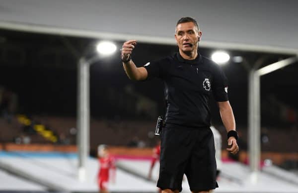 LONDON, ENGLAND - Sunday, December 13, 2020: Referee Andre Marriner during the FA Premier League match between Fulham FC and Liverpool FC at Craven Cottage. (Pic by David Rawcliffe/Propaganda)