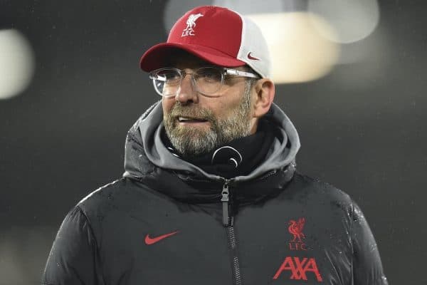 LONDON, ENGLAND - Sunday, December 13, 2020: Liverpool's manager Jürgen Klopp after the FA Premier League match between Fulham FC and Liverpool FC at Craven Cottage. The game ended in a 1-1 draw. (Pic by David Rawcliffe/Propaganda)