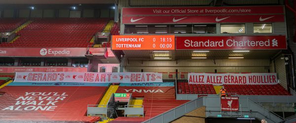 LIVERPOOL, ENGLAND - Wednesday, December 16, 2020: Liverpool supporters' tribute to former manager Gérard Houllier who passed away earlier in the week pictured before the FA Premier League match between Liverpool FC and Tottenham Hotspur FC at Anfield. (Pic by David Rawcliffe/Propaganda)