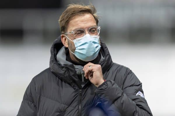 NEWCASTLE-UPON-TYNE, ENGLAND - Wednesday, December 30, 2020: Liverpool’s manager Jürgen Klopp before the FA Premier League match between Newcastle United FC and Liverpool FC at Anfield. (Pic by David Rawcliffe/Propaganda)