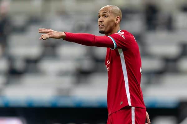 NEWCASTLE-UPON-TYNE, ENGLAND - Wednesday, December 30, 2020: Liverpool’s Fabio Henrique Tavares 'Fabinho' during the FA Premier League match between Newcastle United FC and Liverpool FC at Anfield. (Pic by David Rawcliffe/Propaganda)