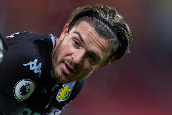 MANCHESTER, ENGLAND - Friday, January 1, 2020: Aston Villa's captain Jack Grealish during the New Year's Day FA Premier League match between Manchester United FC and Aston Villa FC at Old Trafford. The game was played behind closed doors due to the UK government putting Greater Manchester in Tier 4: Stay at Home during the Coronavirus COVID-19 Pandemic. (Pic by David Rawcliffe/Propaganda)