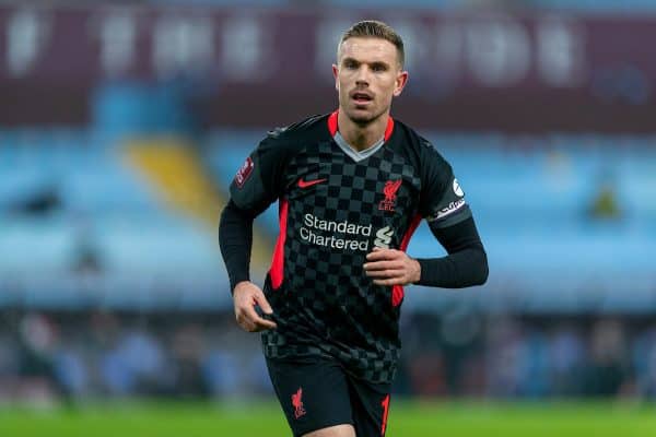 LIVERPOOL, ENGLAND - Tuesday, February 4, 2020: Liverpool's captain Jordan Henderson during the FA Cup 4th Round Replay match between Liverpool FC and Shrewsbury Town at Anfield. (Pic by David Rawcliffe/Propaganda)