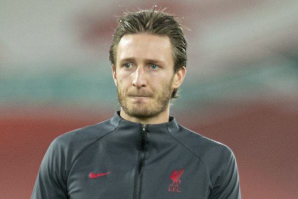 LIVERPOOL, ENGLAND - Wednesday, February 3, 2021: Liverpool's Ben Davies during the pre-match warm-up before the FA Premier League match between Liverpool FC and Brighton & Hove Albion FC at Anfield. (Pic by David Rawcliffe/Propaganda)