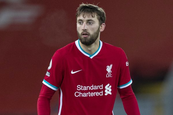 LIVERPOOL, ENGLAND - Wednesday, February 3, 2021: Liverpool's Nathaniel Phillips during the FA Premier League match between Liverpool FC and Brighton & Hove Albion FC at Anfield. (Pic by David Rawcliffe/Propaganda)