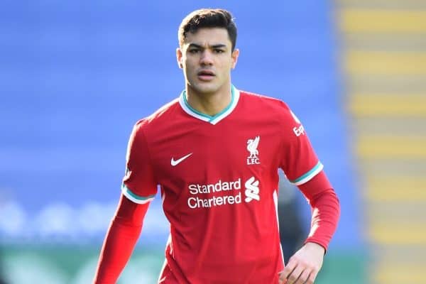 LEICESTER, ENGLAND - Saturday, February 13, 2021: Liverpool's Ozan Kabak during the FA Premier League match between Leicester City FC and Liverpool FC at the King Power Stadium. (Pic by Propaganda)