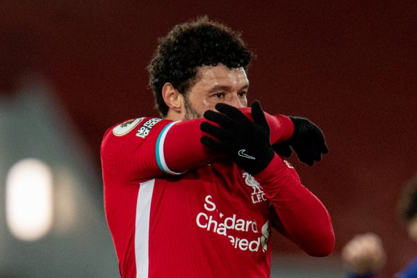 LIVERPOOL, ENGLAND - Thursday, March 4, 2021: Liverpool's Alex Oxlade-Chamberlain looks dejected at the final whistle during the FA Premier League match between Liverpool FC and Chelsea FC at Anfield. Chelsea won 1-0 condeming Liverpool to their fifth home defeat on the run.(Pic by David Rawcliffe/Propaganda)