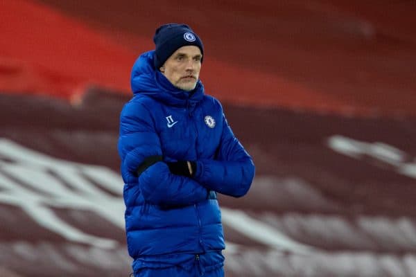 LIVERPOOL, ENGLAND - Thursday, March 4, 2021: Chelsea's manager Thomas Tuchel during the FA Premier League match between Liverpool FC and Chelsea FC at Anfield. (Pic by David Rawcliffe/Propaganda)