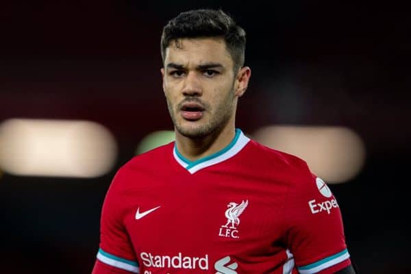 LIVERPOOL, ENGLAND - Thursday, March 4, 2021: Liverpool's Ozan Kabak during the FA Premier League match between Liverpool FC and Chelsea FC at Anfield. (Pic by David Rawcliffe/Propaganda)