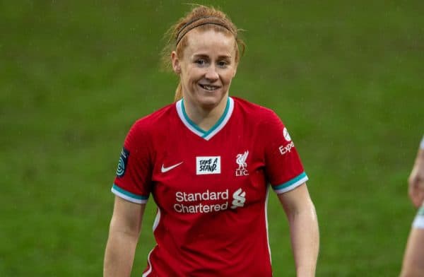 BIRKENHEAD, ENGLAND - Sunday, March 28, 2021: Liverpool's Rachel Furness during the FA Women’s Championship game between Liverpool FC Women and Blackburn Rovers Ladies FC at Prenton Park. (Pic by David Rawcliffe/Propaganda)