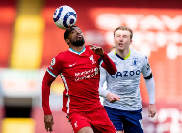 LIVERPOOL, ENGLAND - Saturday, April 10, 2021: Liverpool's Georginio Wijnaldum during the FA Premier League match between Liverpool FC and Aston Villa FC at Anfield. (Pic by David Rawcliffe/Propaganda)
