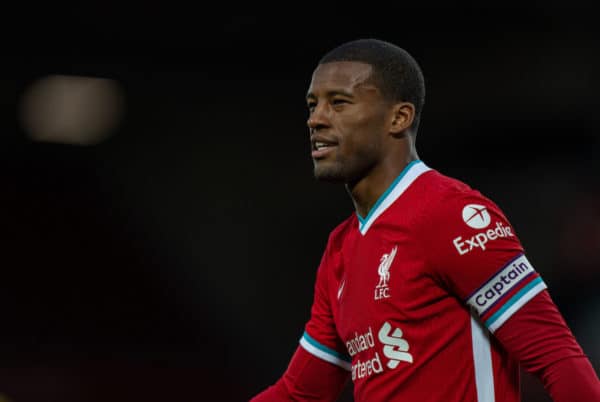 LIVERPOOL, ENGLAND - Saturday, May 8, 2021: Liverpool's Georginio Wijnaldum during the FA Premier League match between Liverpool FC and Southampton FC at Anfield. (Pic by David Rawcliffe/Propaganda)