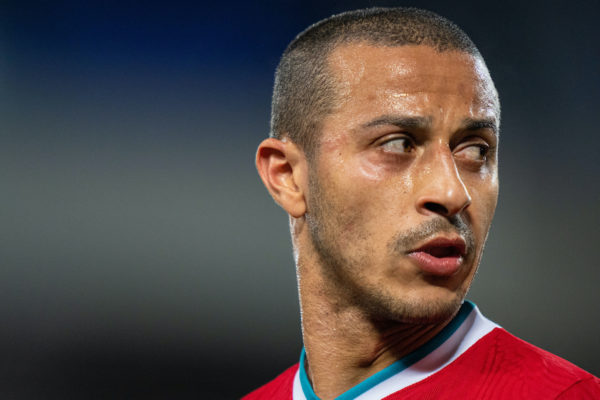 LIVERPOOL, ENGLAND - Saturday, May 8, 2021: Liverpool's Thiago Alcantara during the FA Premier League match between Liverpool FC and Southampton FC at Anfield. (Pic by David Rawcliffe/Propaganda)