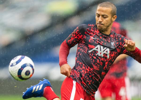 WEST BROMWICH, ENGLAND - Sunday, May 16, 2021: Liverpool's Thiago Alcantara during the pre-match warm-up before the FA Premier League match between West Bromwich Albion FC and Liverpool FC at The Hawthorns. (Pic by David Rawcliffe/Propaganda)