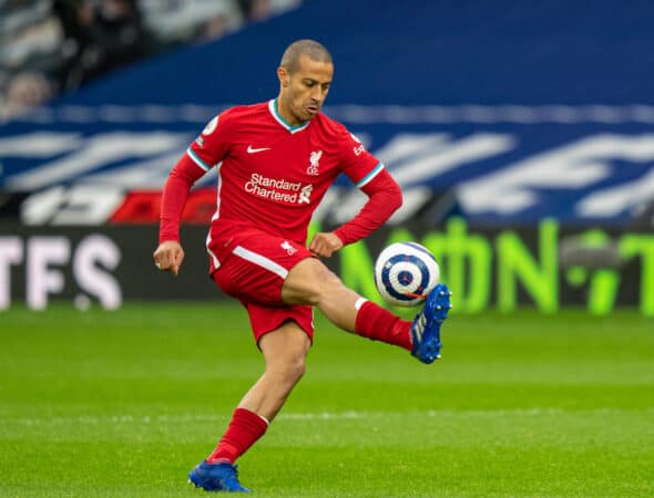 WEST BROMWICH, ENGLAND - Sunday, May 16, 2021: Liverpool's Thiago Alcantara during the FA Premier League match between West Bromwich Albion FC and Liverpool FC at The Hawthorns. (Pic by David Rawcliffe/Propaganda)