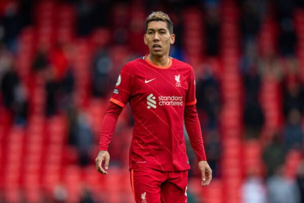 LIVERPOOL, ENGLAND - Sunday, May 23, 2021: Liverpool's Roberto Firmino during the final FA Premier League match between Liverpool FC and Crystal Palace FC at Anfield. (Pic by David Rawcliffe/Propaganda)