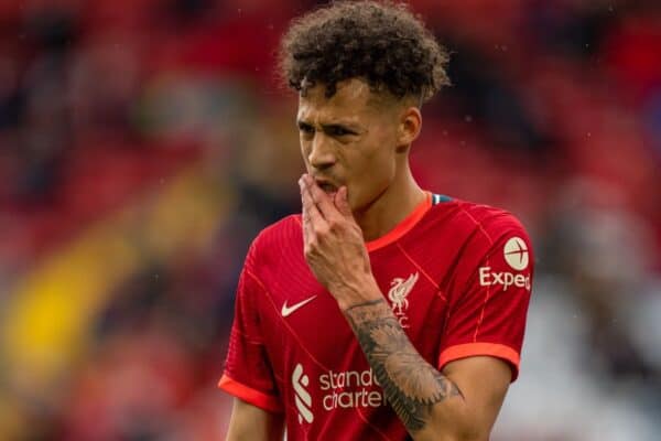 LIVERPOOL, ENGLAND - Sunday, May 23, 2021: Liverpool's Rhys Williams during the final FA Premier League match between Liverpool FC and Crystal Palace FC at Anfield. Liverpool won 2-0 and finished 3rd in the table. (Pic by David Rawcliffe/Propaganda)