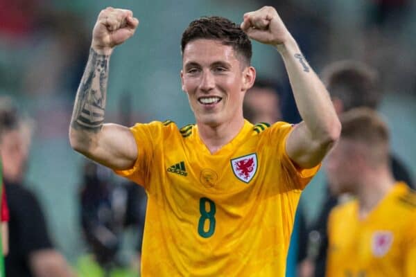 BAKU, AZERBAIJAN - Wednesday, June 16, 2021: Wales' Harry Wilson celebrates after the UEFA Euro 2020 Group A match between Turkey and Wales at the Baku Olympic Stadium. Wales won 2-0. (Pic by David Rawcliffe/Propaganda)