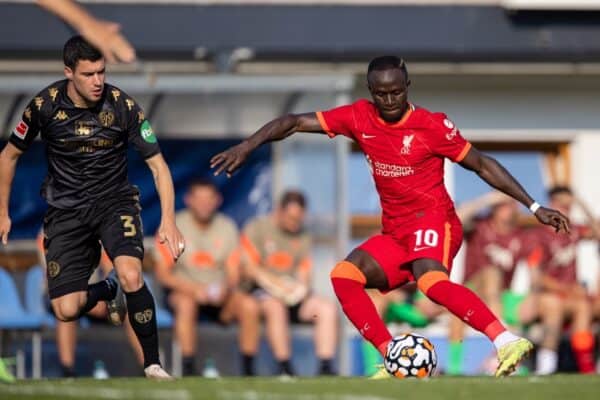 GRÖDIG, AUSTRIA - Friday, July 23, 2021: Liverpool's Sadio Mané during a pre-season friendly match between Liverpool FC and FSV Mainz 05 at the Greisbergers Betten-Arena. (Pic by Jürgen Faichter/Propaganda)