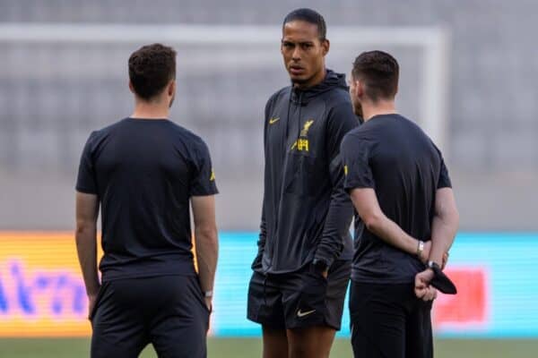 INNSBRUCK, AUSTRIA - Thursday, July 29, 2021: Liverpool's Virgil van Dijk before a pre-season friendly match between Liverpool FC and Hertha BSC at the Tivoli Stadion. (Pic by Jürgen Faichter/Propaganda)