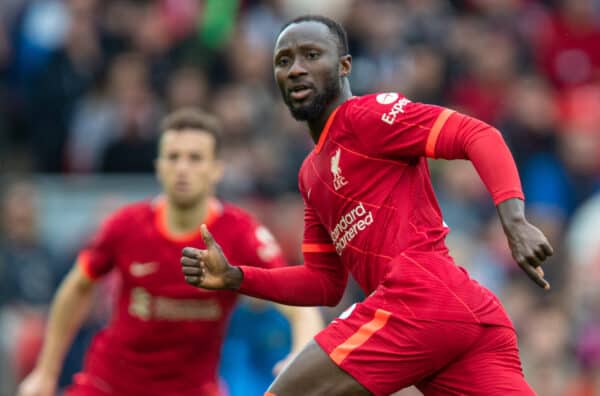 LIVERPOOL, ENGLAND - Sunday, August 8, 2021: Liverpool's Naby Keita during a pre-season friendly match between Liverpool FC and Athletic Club de Bilbao at Anfield. (Pic by David Rawcliffe/Propaganda)