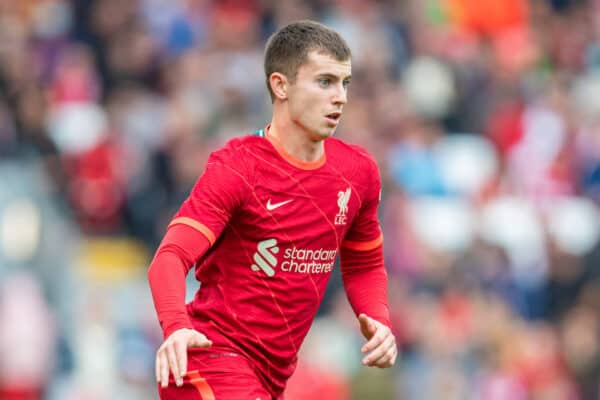 LIVERPOOL, ENGLAND - Sunday, August 8, 2021: Liverpool's Ben Woodburn during a pre-season friendly match between Liverpool FC and Athletic Club de Bilbao at Anfield. (Pic by David Rawcliffe/Propaganda)