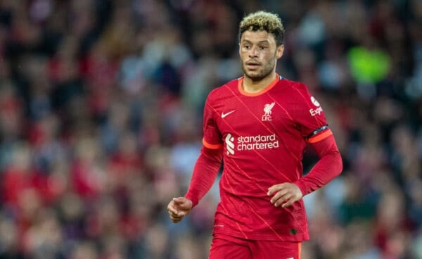 LIVERPOOL, ENGLAND - Monday, August 9, 2021: Liverpool's Alex Oxlade-Chamberlain during a pre-season friendly match between Liverpool FC and Club Atlético Osasuna at Anfield. (Pic by David Rawcliffe/Propaganda)