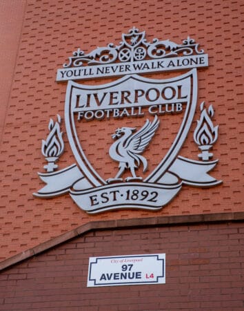 LIVERPOOL, ENGLAND - Friday, August 20, 2021: The renamed 97 Avenue at Anfield. Formerly 96 Avenue it was renamed following the death of Liverpools supporter Andrew Devine who became the 97th victim of the Hillsborough Stadium Disaster. (Pic by David Rawcliffe/Propaganda)