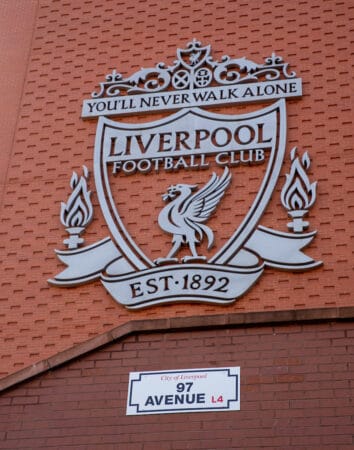 LIVERPOOL, ENGLAND - Friday, August 20, 2021: The renamed 97 Avenue at Anfield. Formerly 96 Avenue it was renamed following the death of Liverpools supporter Andrew Devine who became the 97th victim of the Hillsborough Stadium Disaster. (Pic by David Rawcliffe/Propaganda)